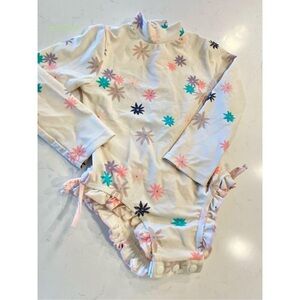 Baby Girls Jessica Simpson Size 24 Months One Piece Ruffle Rashguard Long Sleeve